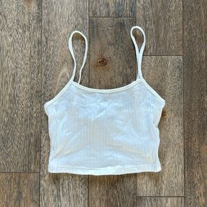 Black Ribbed Knit Cropped Camisole XS